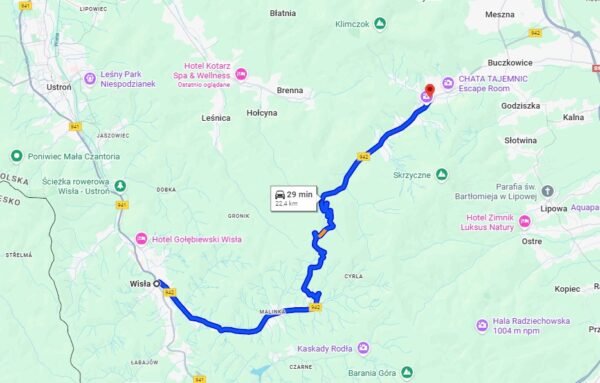 Trasa Szczyrk - miasto Wisła